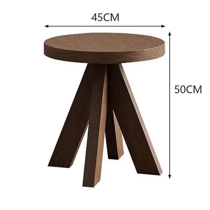 Table d'appoint en bois massif design nordique minimaliste moderne pour salon chambre hôtel gîte exposition table de chevet table basse table de canapé ronde