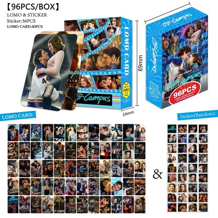 Lot de cartes LOMO Off Campus 96 pièces : cartes photo + autocollants, articles de papeterie de la série TV, cadeau pour les fans