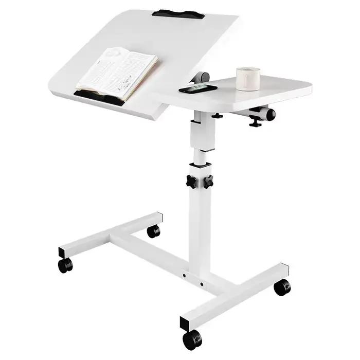 Bureau mobile sur roulettes en bois pliable pour ordinateur portable occasions spéciales professionnel étudiant flexibilité travail debout chambre canapé