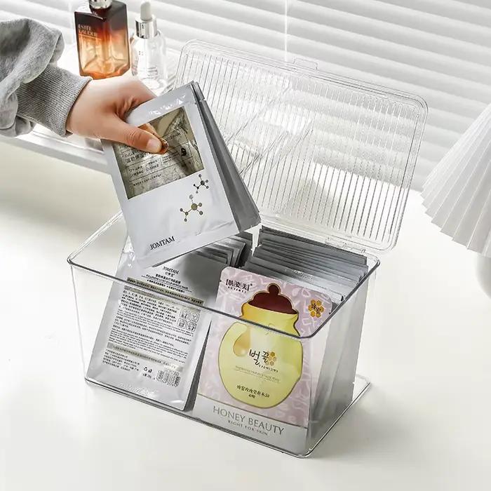 Boîte de rangement de bureau transparente