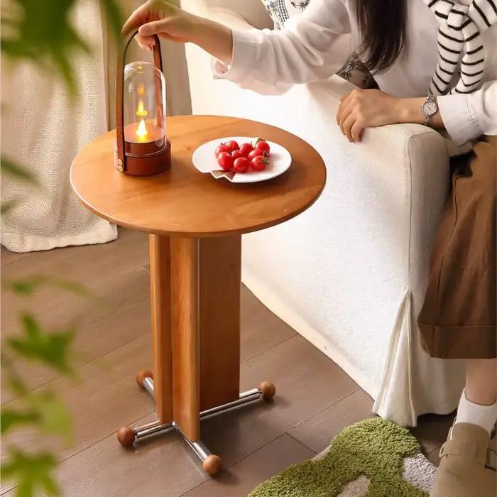 MOMO – petite table basse rétro en bois massif de noyer