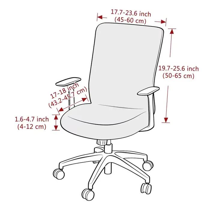 1 Housse de chaise de bureau élastique et douce, anti-salissure, en jacquard, pour fauteuil, siège pivotant, idéale pour la maison, le bureau, la salle d'étude et l'hôtel