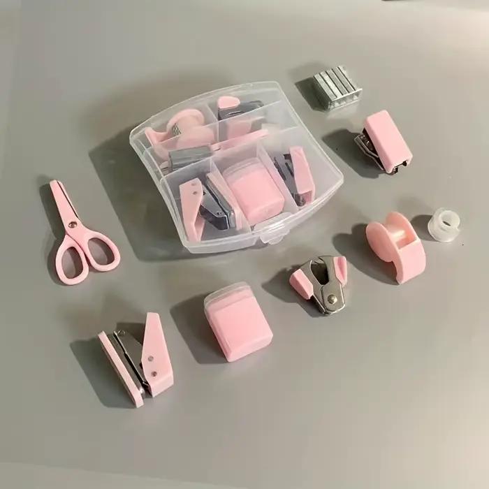 Ensemble de 8 mini fournitures de bureau avec étui portable - Comprend des ciseaux
