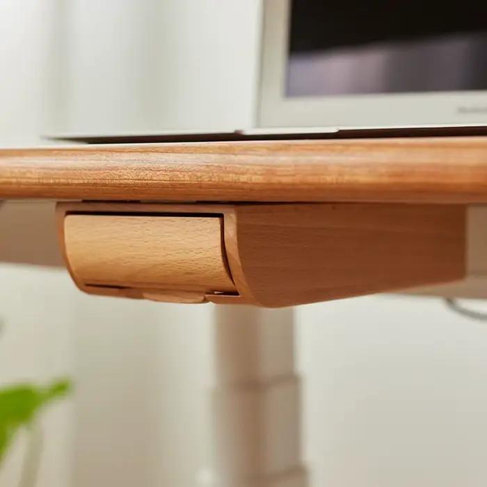Boîte de rangement de décoration en bambou/noyer sous le bureau