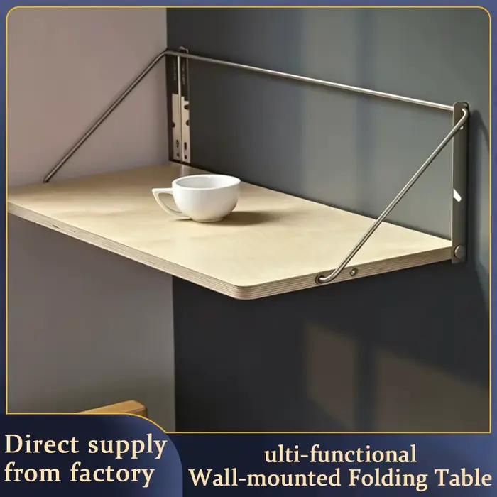 Bureau mural pliable en contreplaqué marin pliable pour gagner de l'espace chez soi et au bureau style industriel élégant pour petits espaces et grands usages