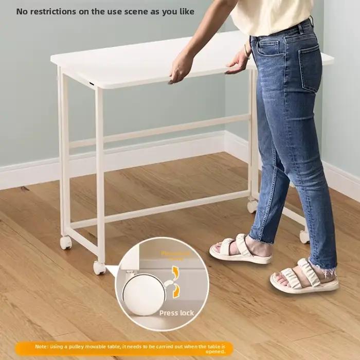 Bureau pliable pour ordinateur portable en bois massif, multifonctionnel, facile à transporter, parfait pour les étudiants du premier cycle du secondaire et les professionnels mobiles