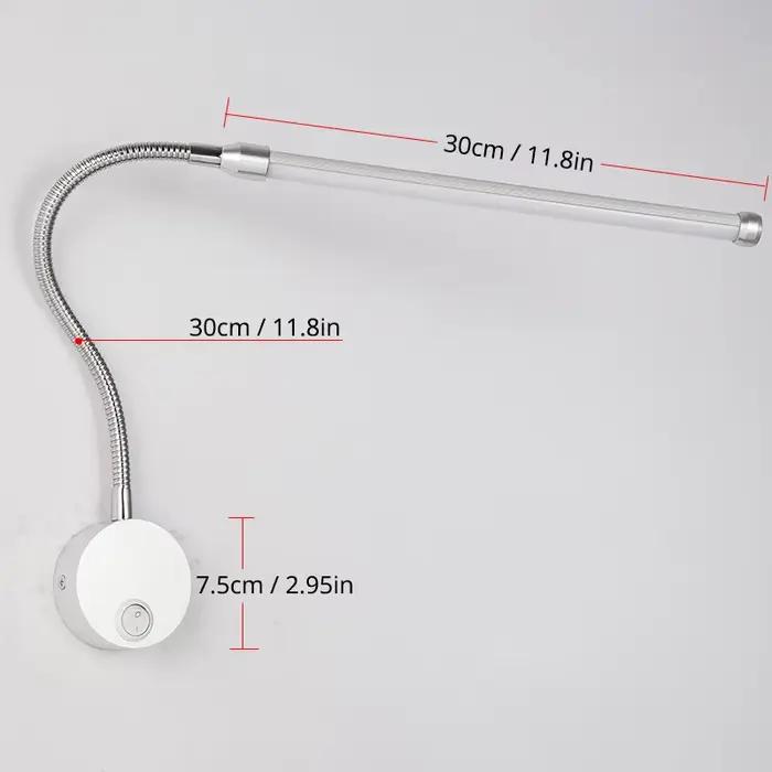 Applique murale LED en aluminium avec interrupteur à bouton
