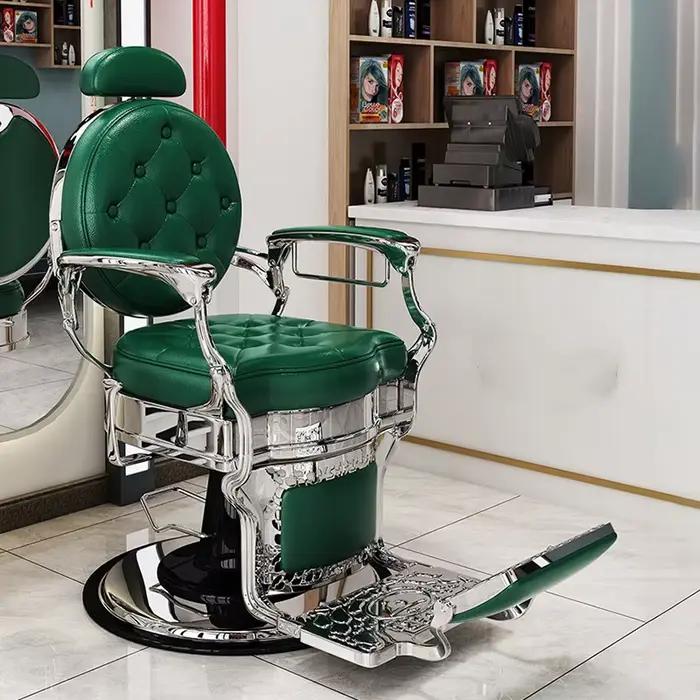 Fauteuil de Barbier Pivotant Spécialisé avec Dossier, Chaise de Barbier Vintage de Luxe Unique, Esthétique Moderne, Chaise Coiffeuse, Mobilier de Salon