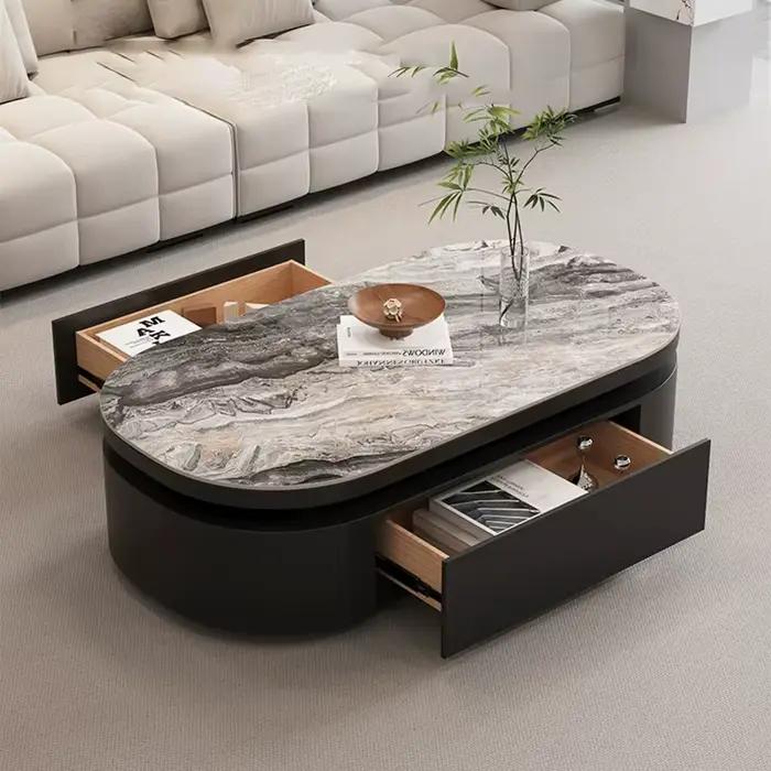 Table basse de luxe avec tiroirs