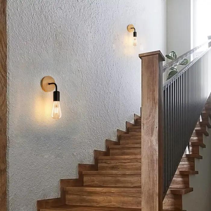 Lampe murale en bois style industriel vintage rétro pour décoration intérieure idéale maison loft occasionnels