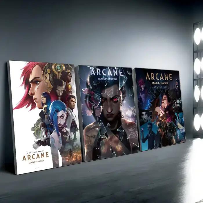 Arcane L-League Of Legends affiche galerie imprime auto-adhésif décor à la maison décoration stickers muraux salon autocollant S