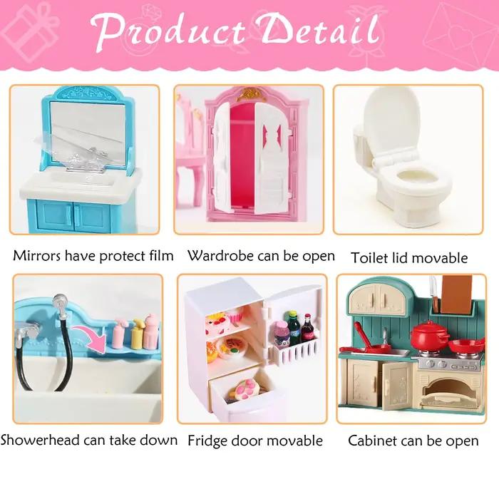 Meubles de maison de poupée, ensemble de salle de bain et de salon, meubles miniatures, accessoires de cuisine 1:12, petite maison de jeu, jouet, cadeau pour enfants