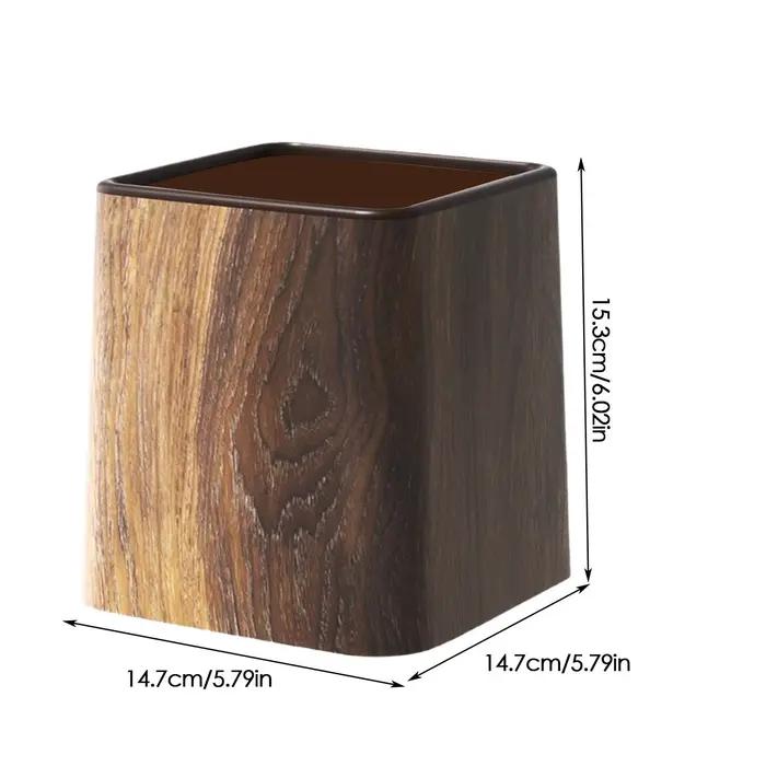 Poubelle imitation bois carrée pour décoration et rangement de bureau et maison élégant et pratique pour usage quotidien