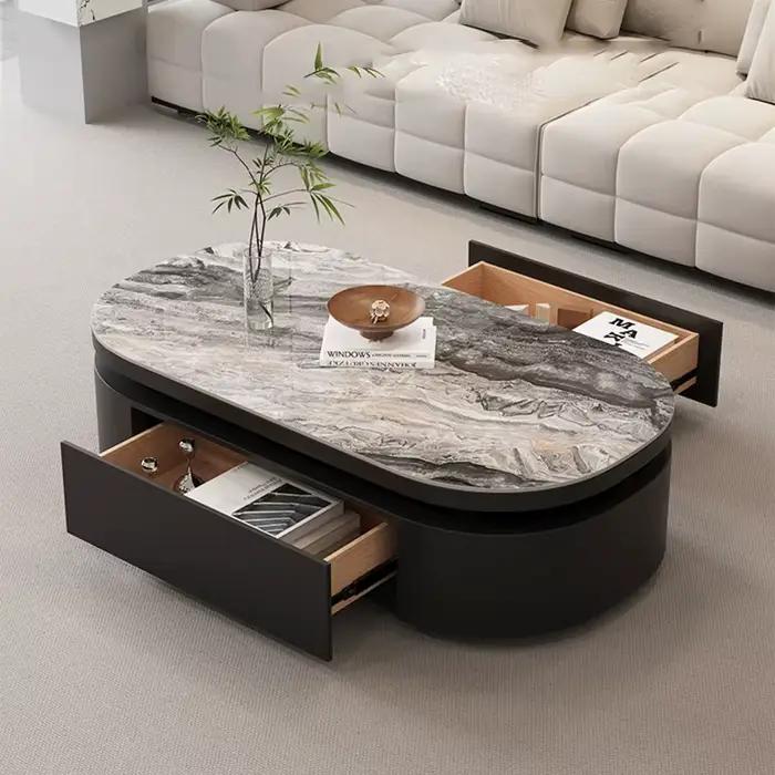 Table basse de luxe avec tiroirs