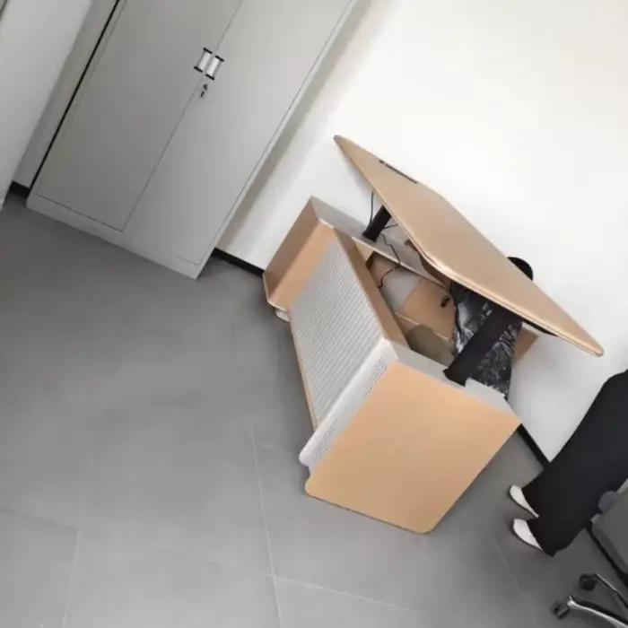 Table de bureau élévatrice électrique moderne et luxueuse avec deux tiroirs pour bureau professionnel et espace de travail chez soi