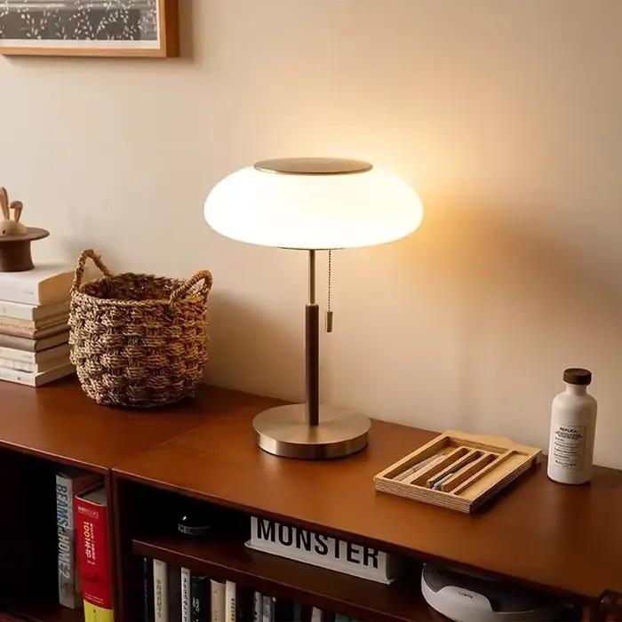 Lampe de Table nordique Vintage en bois massif