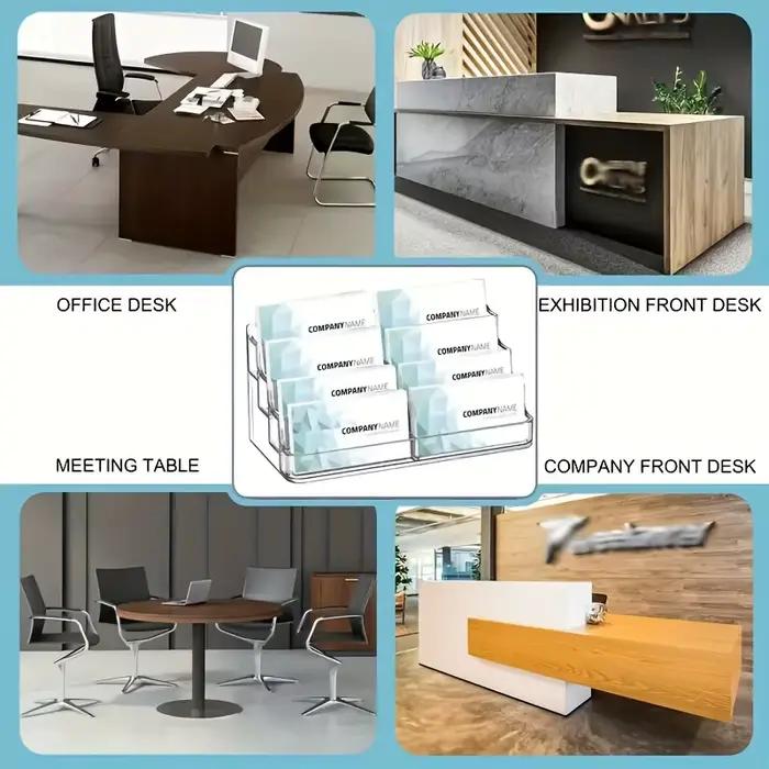 Boîte transparente pour cartes de visite, 4 couches et 8 grilles, adaptée au placement sur le comptoir ou au bureau # Spectacles de bureau et de commerce
