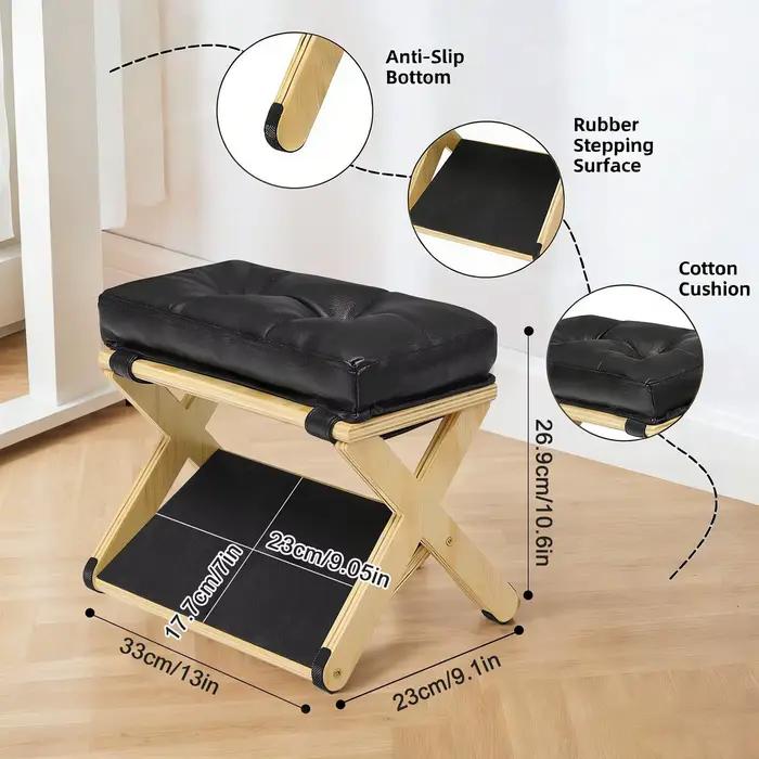 Repose-pieds ergonomique double couche en bois antidérapant tabouret pour bureau domicile dortoir appartement bureau d’étude modernes pour famille usage quotidien confort et bien-être