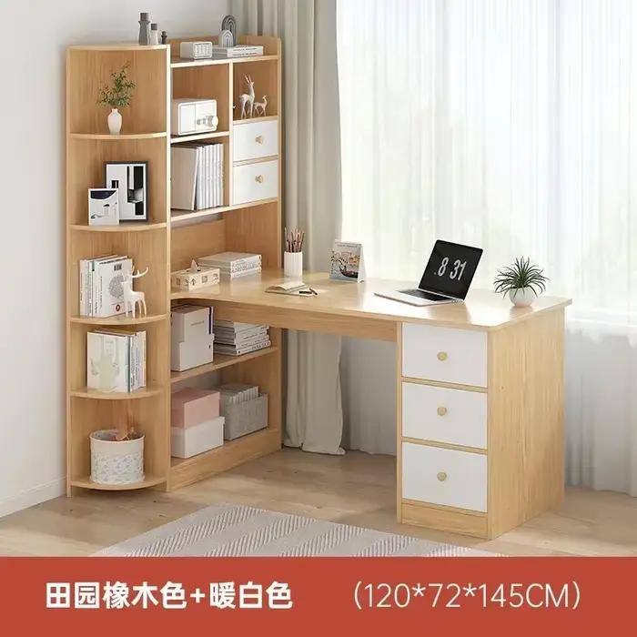 Bureau d'ordinateur avec étagères intégrées
