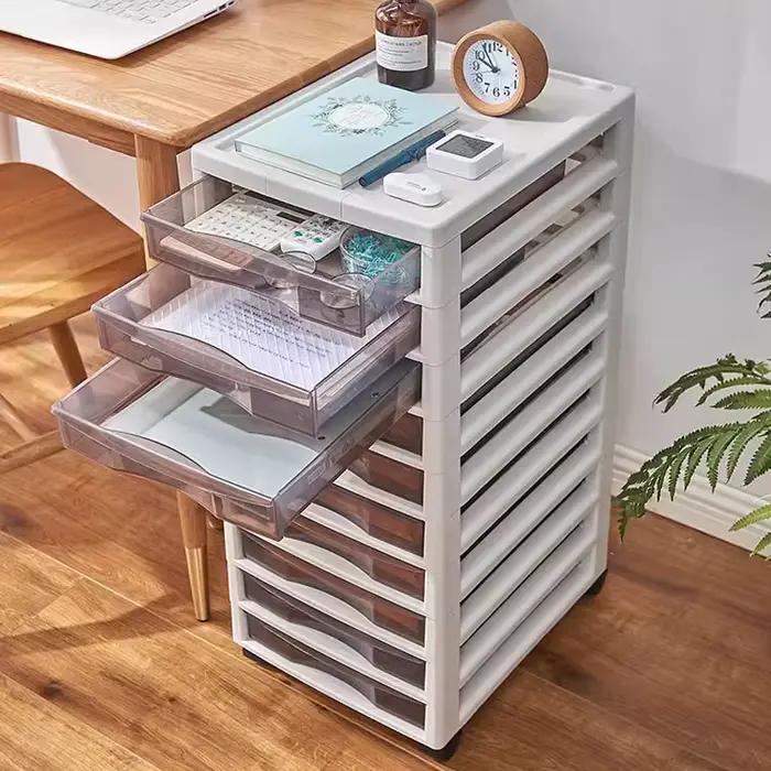 Armoire de rangement à tiroirs en plastique transparent Mobile