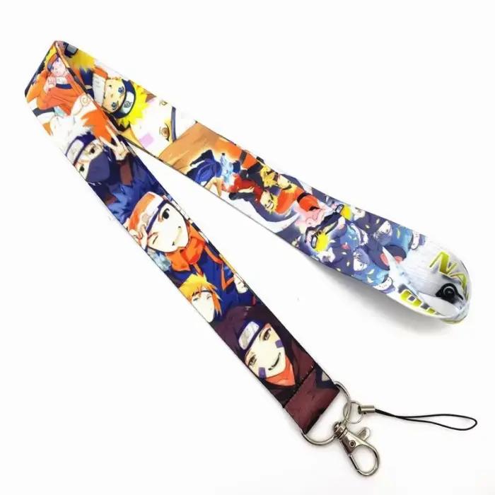 Lanière longue créative pour téléphone, sangle de clé, sangle d'identification, sangle d'appareil photo, lanière pour badge, lanière personnalisée, motif dessin animé Naruto