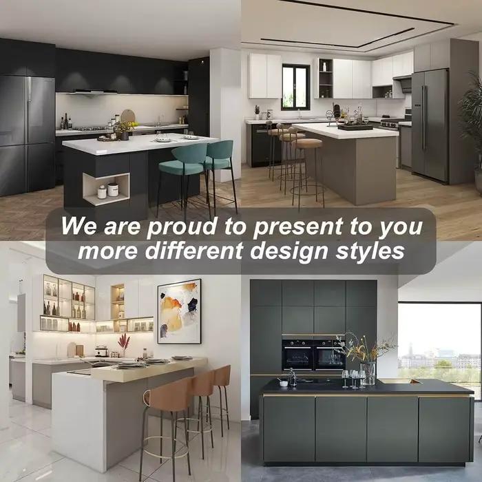 Armoire de cuisine en bois massif avec évier intégré et finition en PVC pour un design luxueux et une utilisation pratique en cuisine