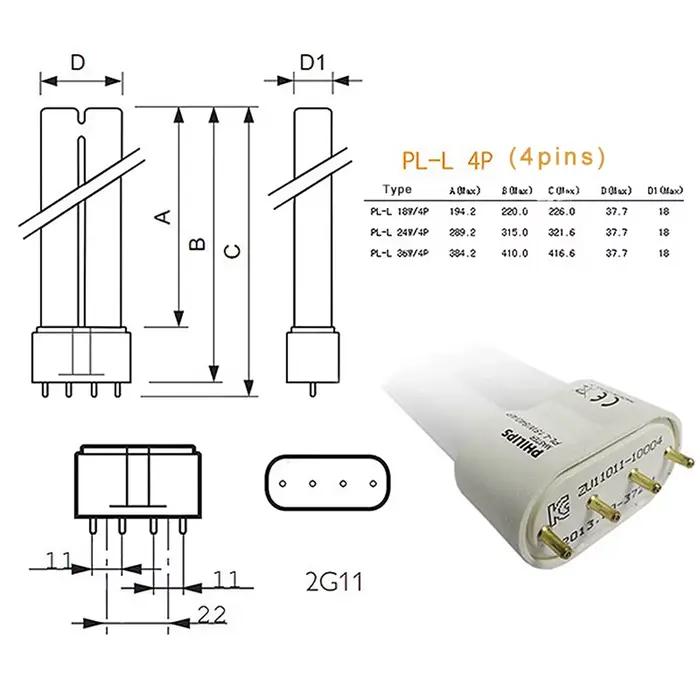 Lampe fluorescente 18W 24W 36W 40W 55W