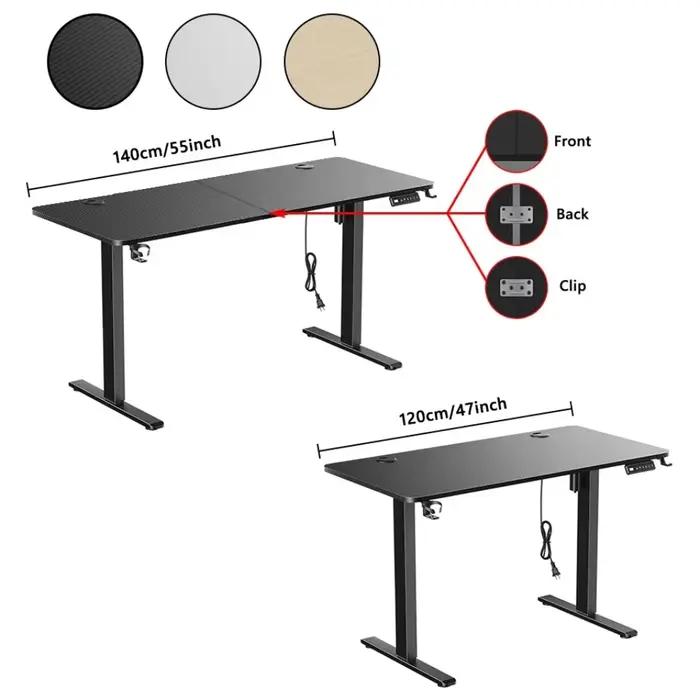 Bureau électrique à mouvement réglable en hauteur, Table d'ordinateur moderne, ascenseur motorisé, bureau de jeu, pour la maison et le bureau