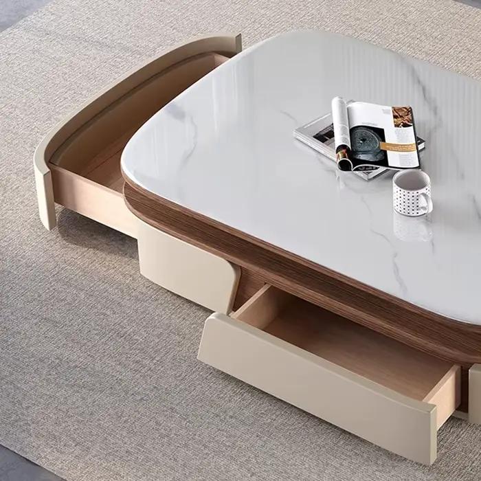 Table basse en pierre polie et design créatif pour salon élégant et moderne à offrir pour occasions spéciales