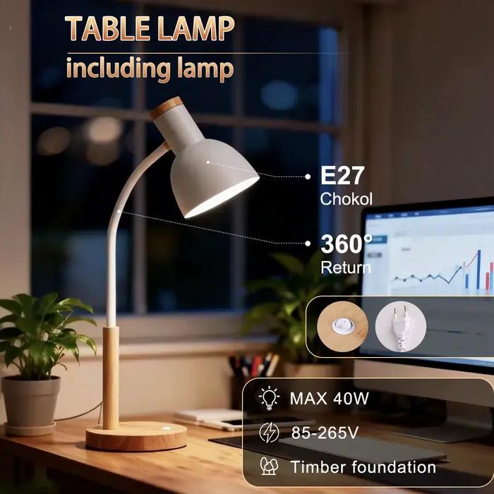 Lampe de bureau LED E27 Base lampes de Table ampoule remplaçable