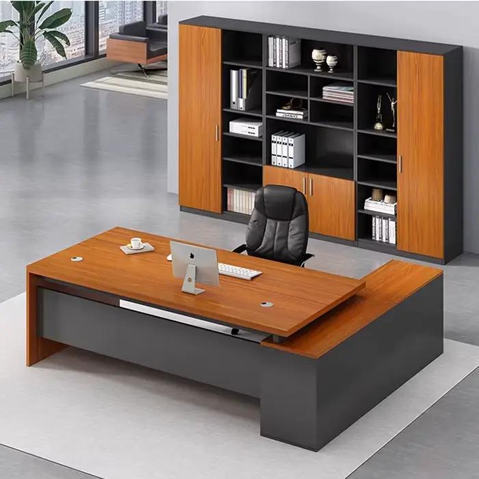 Bureau professionnel en bois vintage simple et moderne avec rangement pour leadership office occasions spéciales