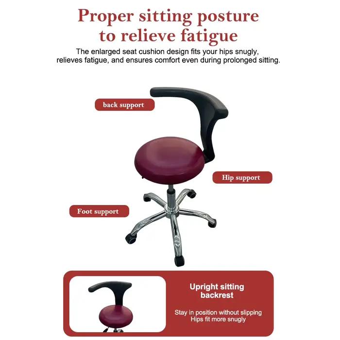 Chaise de Praticien Robuste et Ajustable à Roulettes
