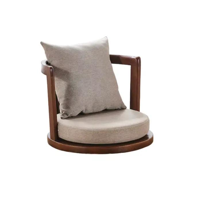 Chaise de méditation japonaise Zaisu avec accoudoirs et support arrière