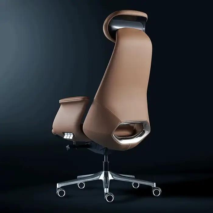 Chaise de bureau de direction en cuir de vache luxueuse pour bureau personnel et commercial occasions spéciales