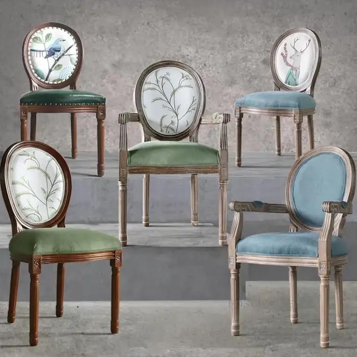 Chaises de salle à manger rétro européennes, tabourets en bois massif pour restaurant, mobilier de café et d'hôtel, nouvelle chaise de designer chinois tendance
