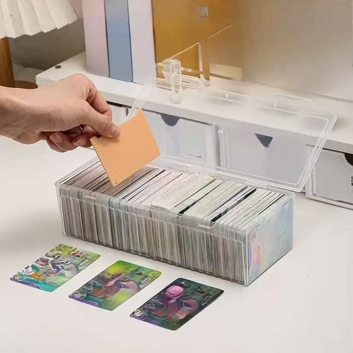 Boîte de rangement de cartes multi-compartiments avec couvercle