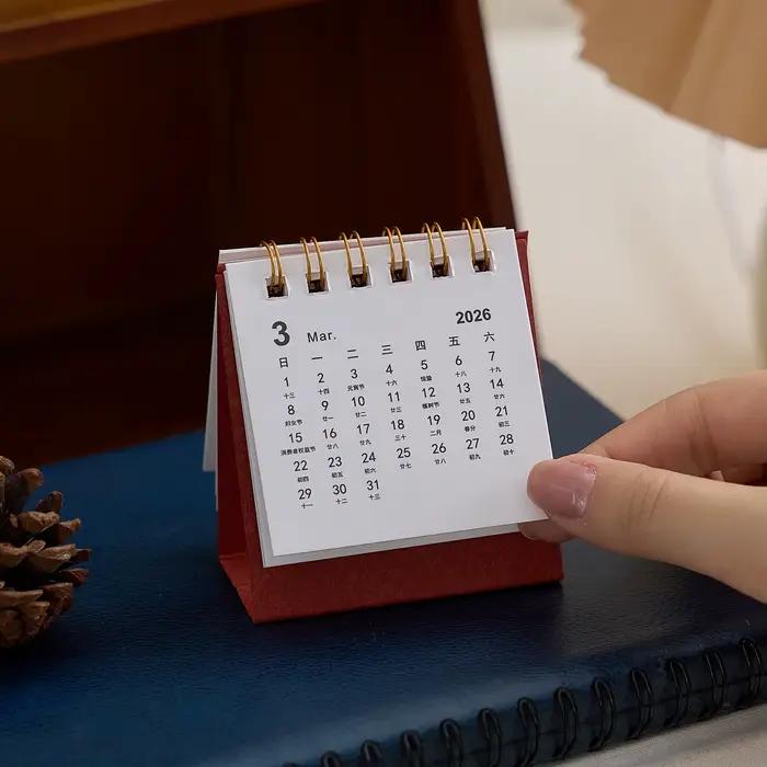 Mini calendrier de bureau Portable 2026