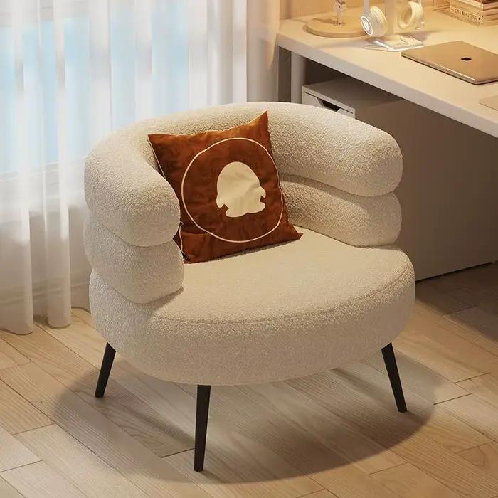 Chaise de salon LIEI en tissu flanelle, minimaliste moderne, élégante pour femmes, usage quotidien et occasions spéciales