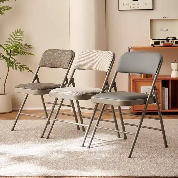 Chaise pliante en forme d'arc en cuir véritable confort antibactérienne pour salon moderne occasions spéciales