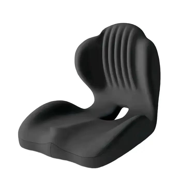 Coussin de siège ergonomique en mousse à mémoire de forme design en forme de L pour fauteuil antidérapant confort personnalisé soutien lombaire circulation d'air supérieure polyester coton tricoté blanc beige bleu rose rouge gris