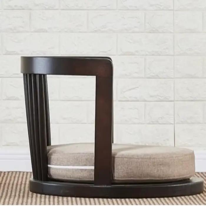 Chaise de méditation japonaise Zaisu avec accoudoirs et support arrière