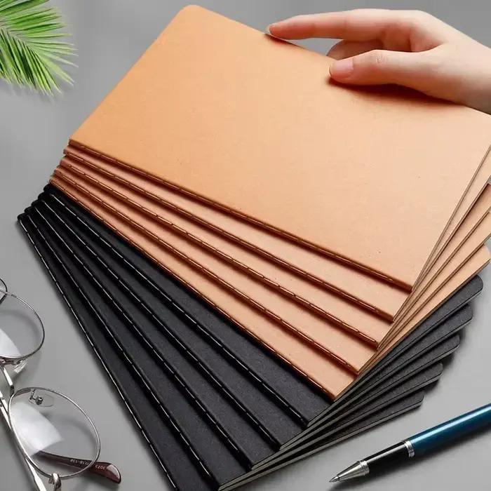 Carnet A5 Kraft couverture Vintage journal blanc/grille/doublure papeterie planificateur papier d'écriture pour les étudiants fournitures de bureau scolaire
