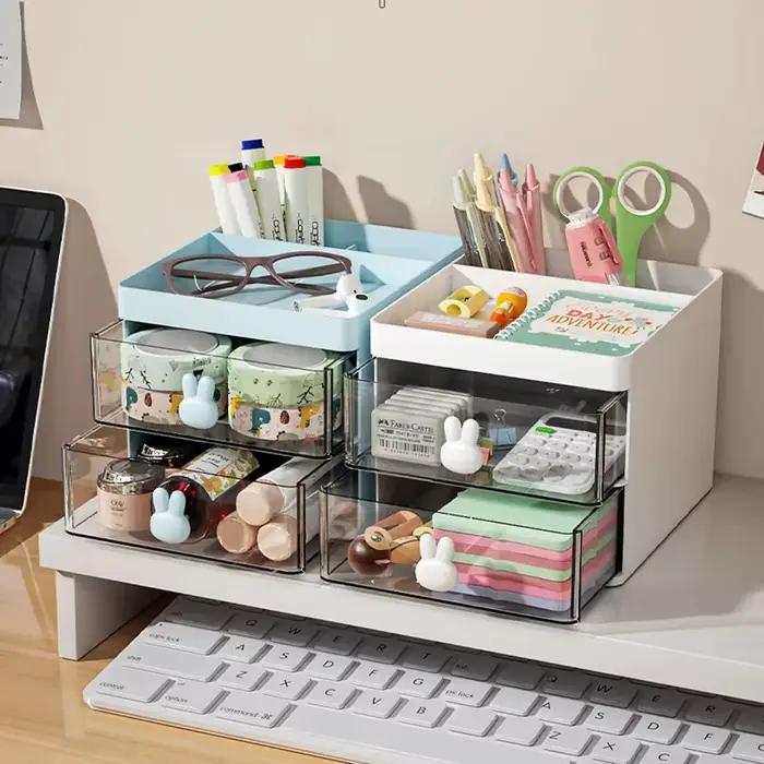 Petite boîte de rangement de bureau avec MEL
