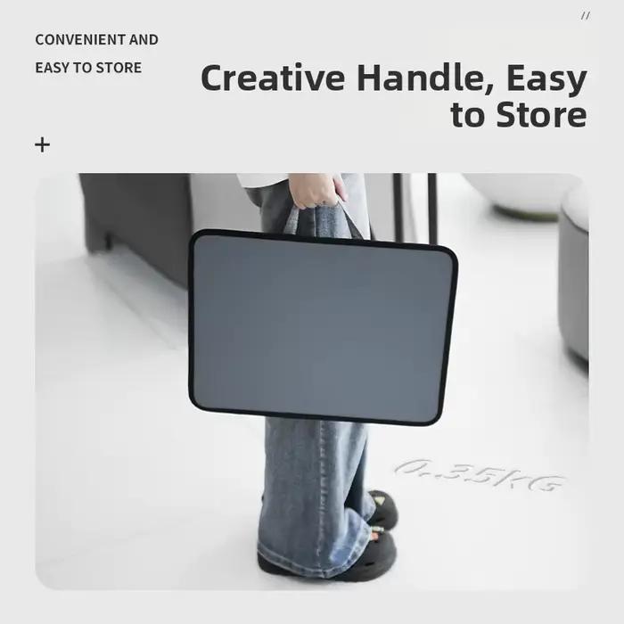 Bureau en bois massif portable avec coussin ergonomique pour ordinateur portable et iPad usage scolaire et professionnel