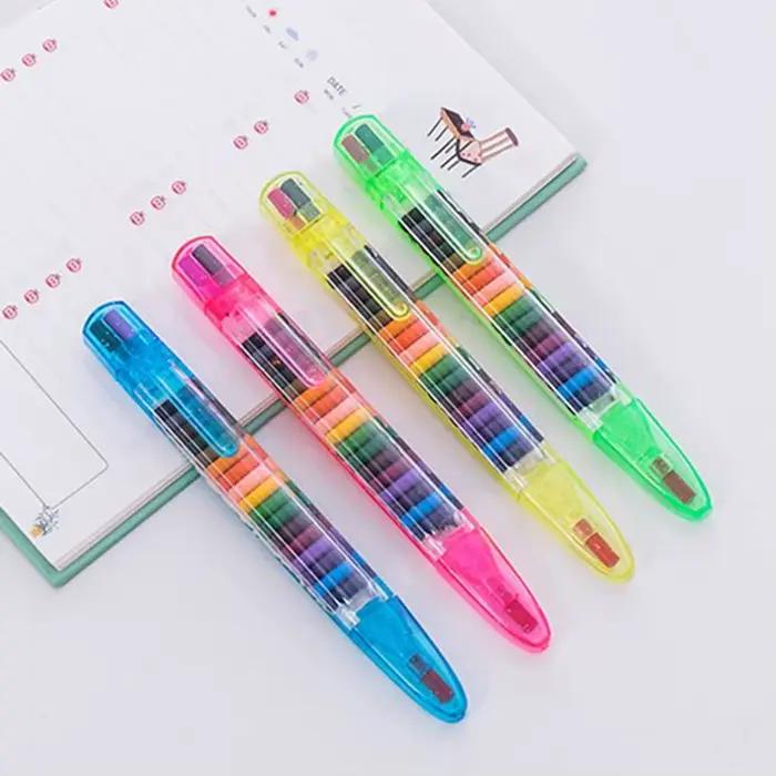 Crayons de peinture 20 couleurs, outils de dessin portables, parfaits pour l'école, le dessin artistique, les projets créatifs, stylos arc-en-ciel, bricolage pour enfants