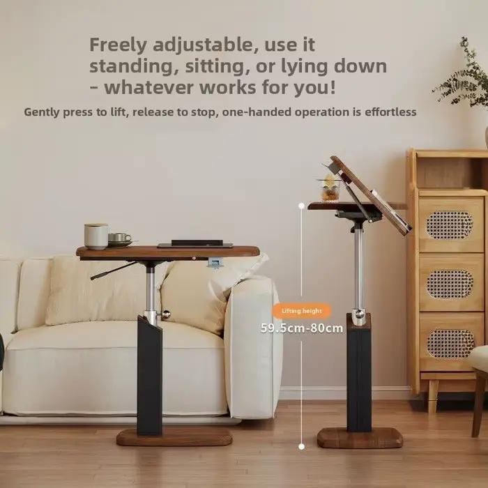 Table relevable pour salon en cuir moderne avec cadre métal pour adultes et seniors occasions spéciales