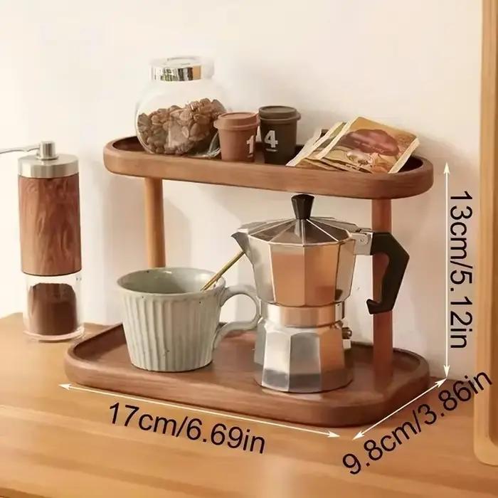 YUZI – étagère de rangement en bois à 2 niveaux