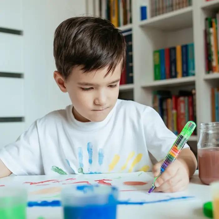 Crayons de peinture 20 couleurs, outils de dessin portables, parfaits pour l'école, le dessin artistique, les projets créatifs, stylos arc-en-ciel, bricolage pour enfants