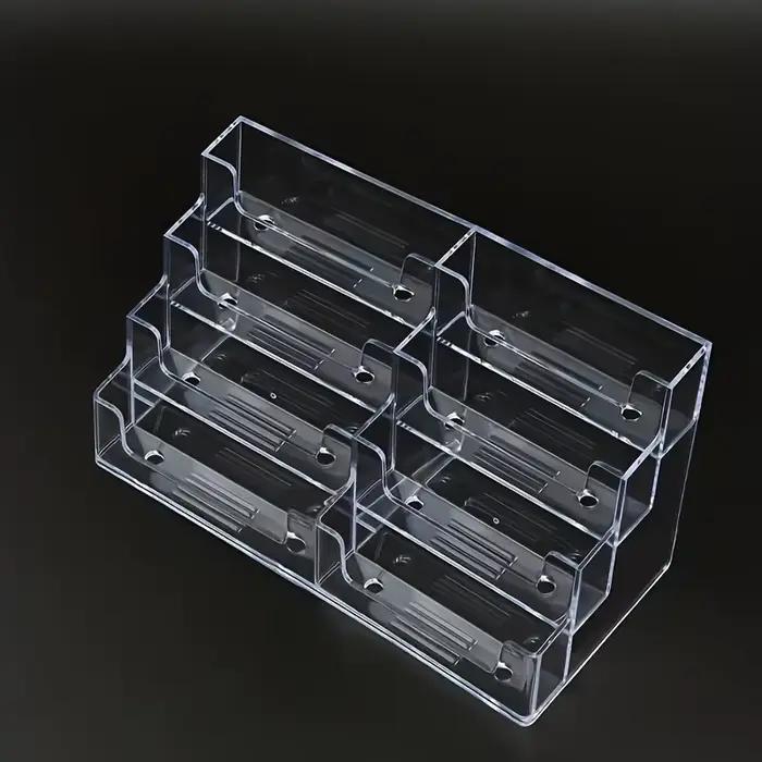 Boîte transparente pour cartes de visite, 4 couches et 8 grilles, adaptée au placement sur le comptoir ou au bureau # Spectacles de bureau et de commerce