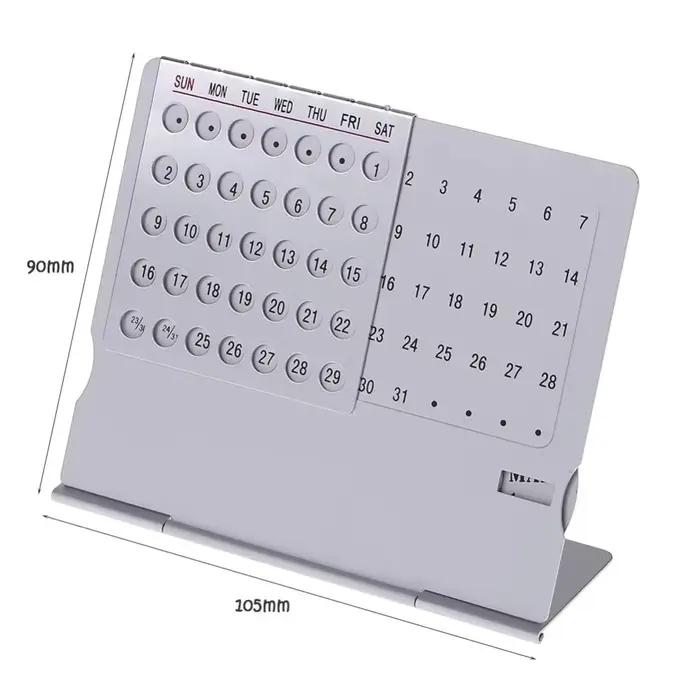 Calendrier de bureau manuel réglable en alliage d'aluminium